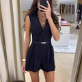 Women's Sleeveless Romper - Short Summer Jumpsuit