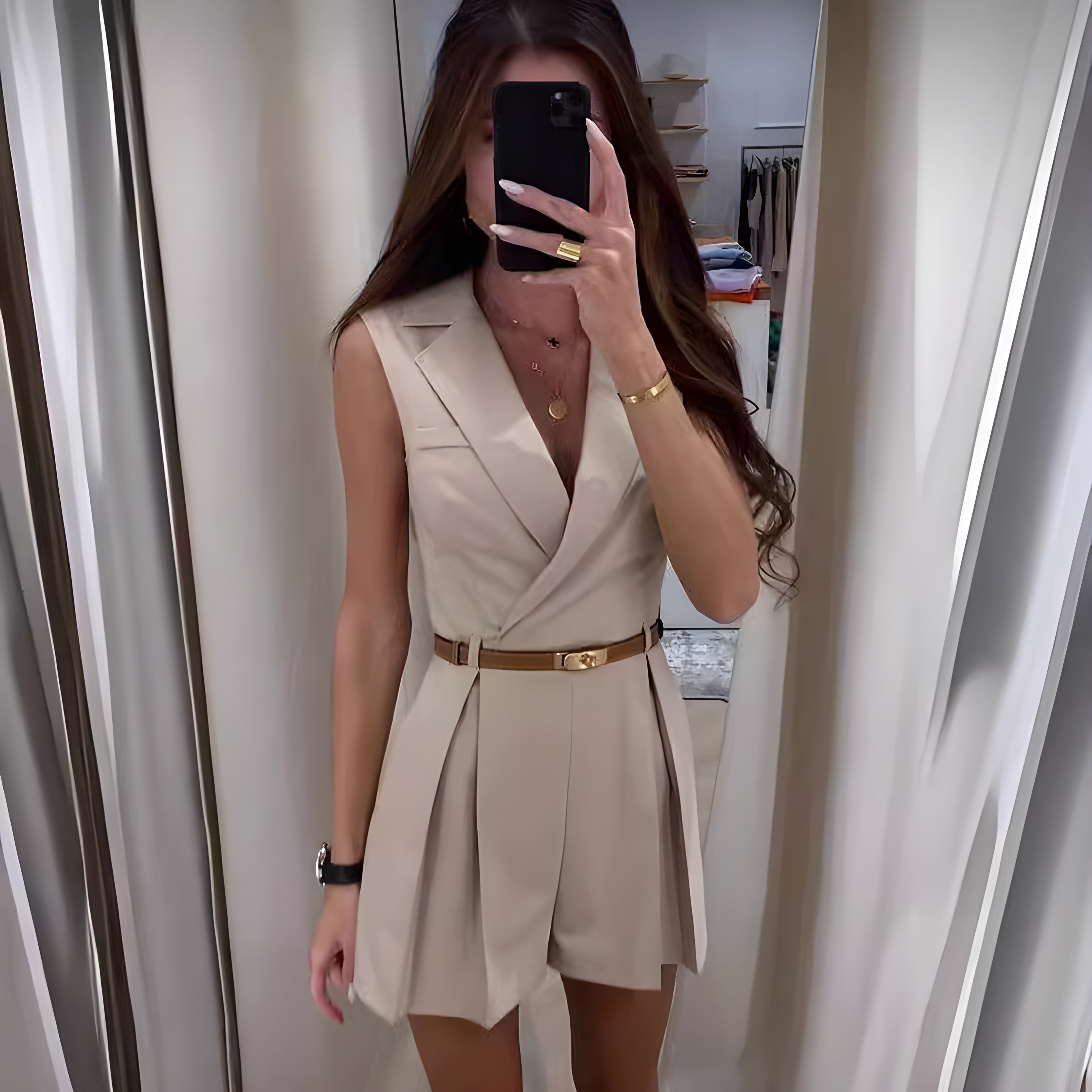 Women's Sleeveless Romper - Short Summer Jumpsuit