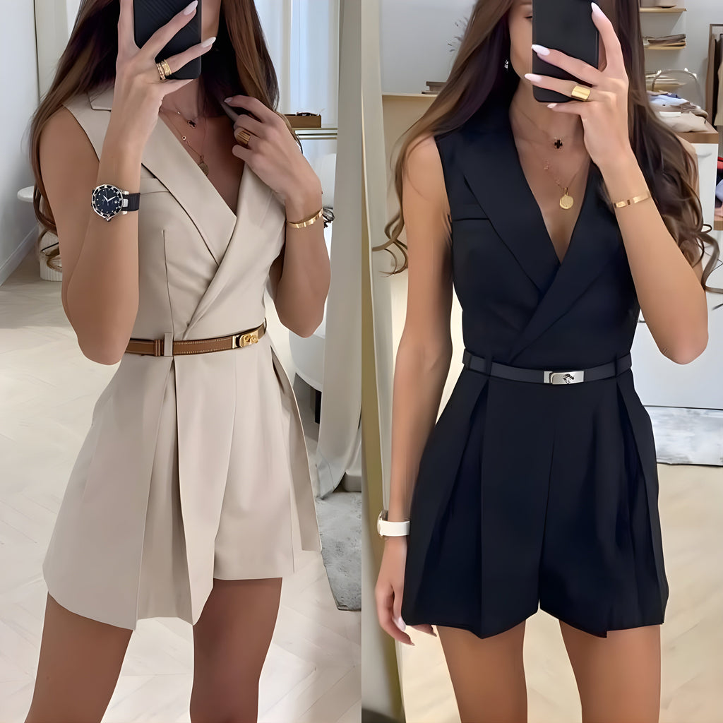Women's Sleeveless Romper - Short Summer Jumpsuit
