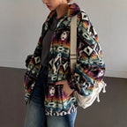 Colourful Ethnic Patterned Fleece Jacket