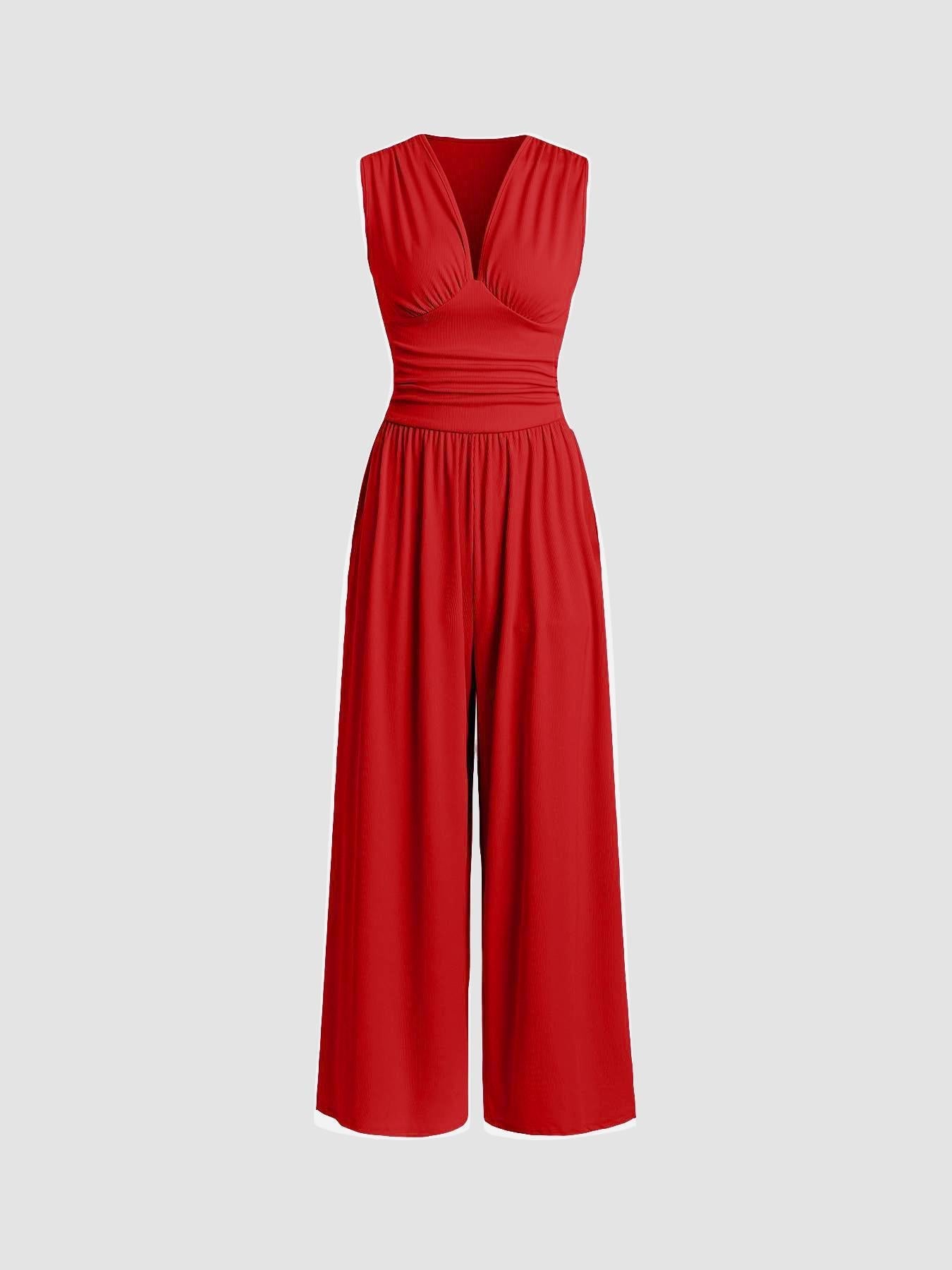 Ladies Tailored Jumpsuit – Sleeveless, Suitable for Casual and Summer Use