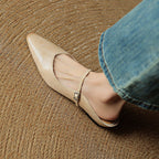 Women Genuine Leather Slip-On Mules