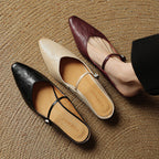 Women Genuine Leather Slip-On Mules