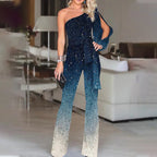 One Shoulder Retro Disco Jumpsuit
