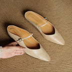 Women Genuine Leather Slip-On Mules