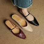 Women Genuine Leather Slip-On Mules