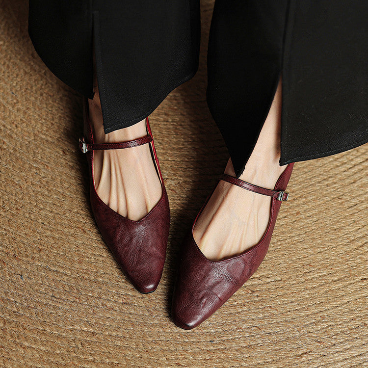 Women Genuine Leather Slip-On Mules