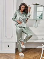 Women's Elegant Satin Pyjama Set