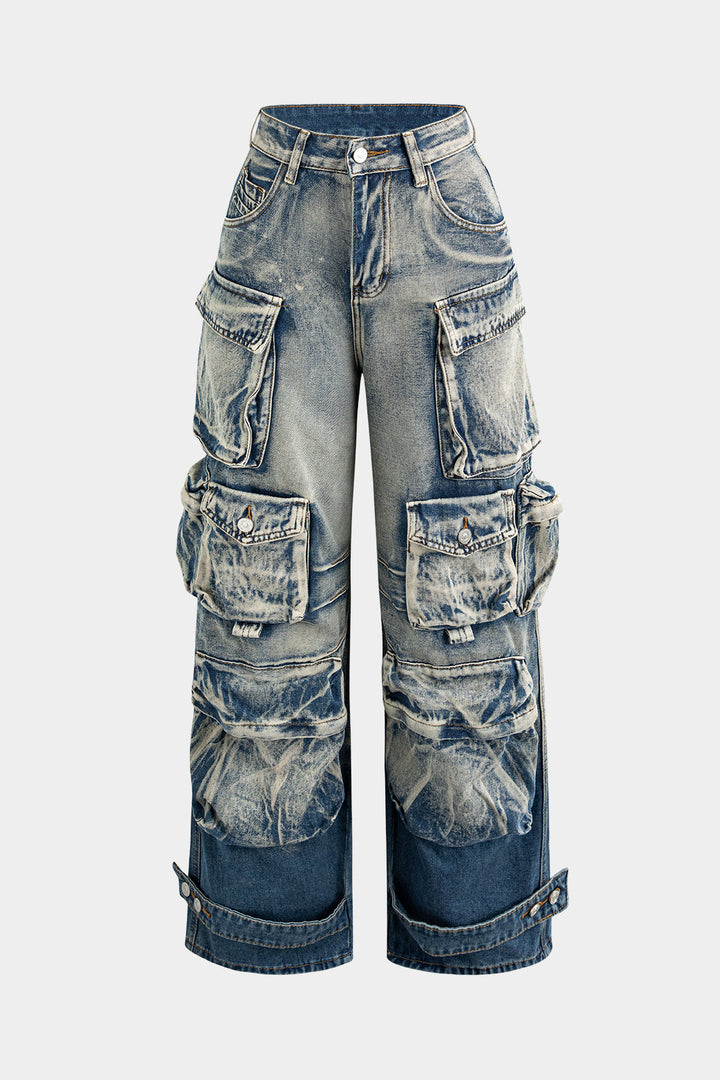 Ombre Denim Cargo Jeans