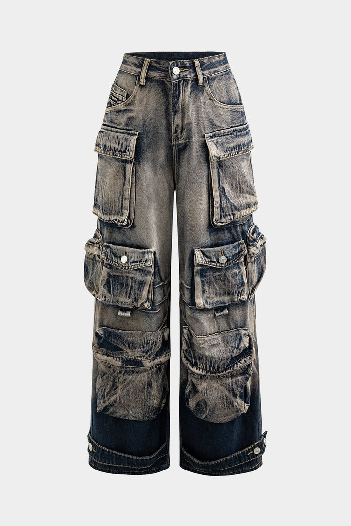 Ombre Denim Cargo Jeans