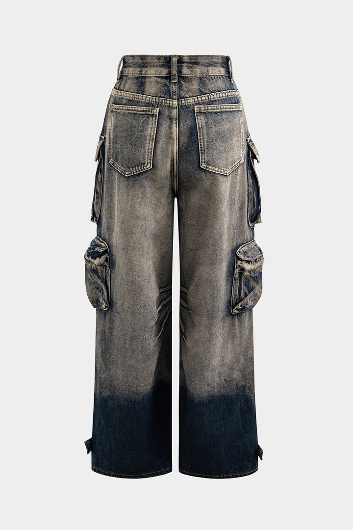 Ombre Denim Cargo Jeans