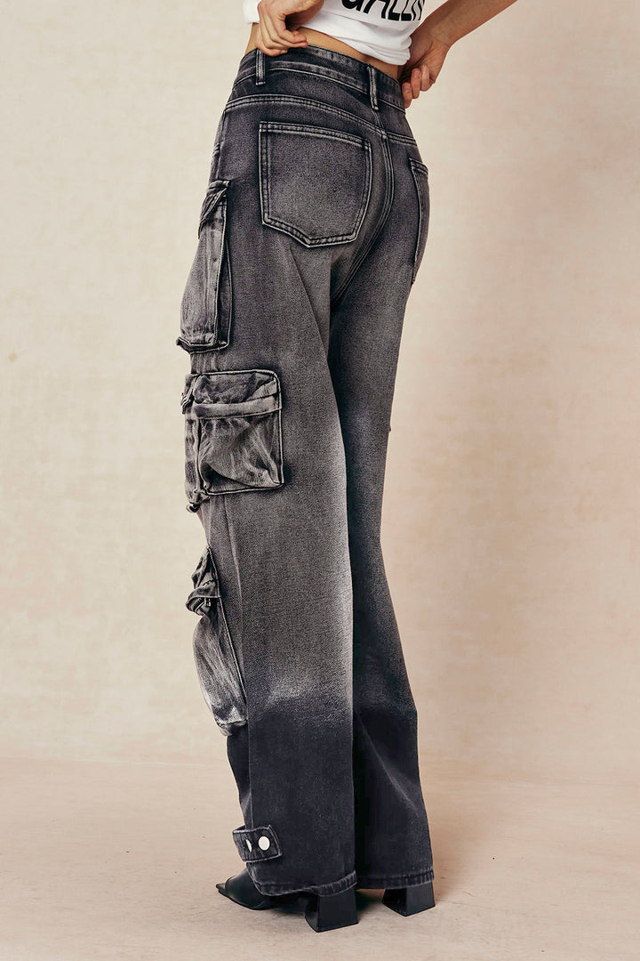 Ombre Denim Cargo Jeans