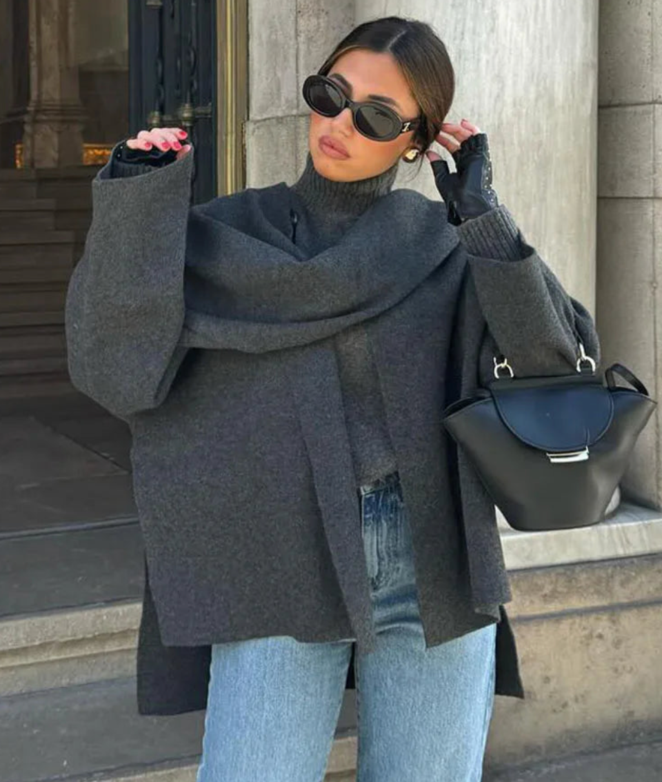 Oversized Scarf Detail Women&