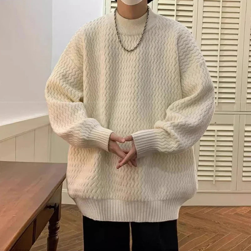 Oversized Wavy Knit Sweater