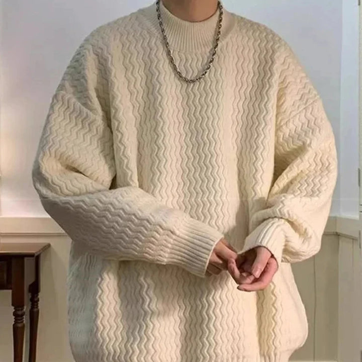 Oversized Wavy Knit Sweater