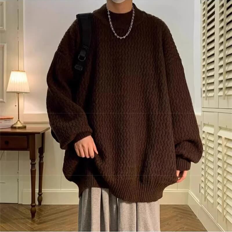 Oversized Wavy Knit Sweater
