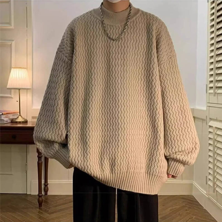 Oversized Wavy Knit Sweater