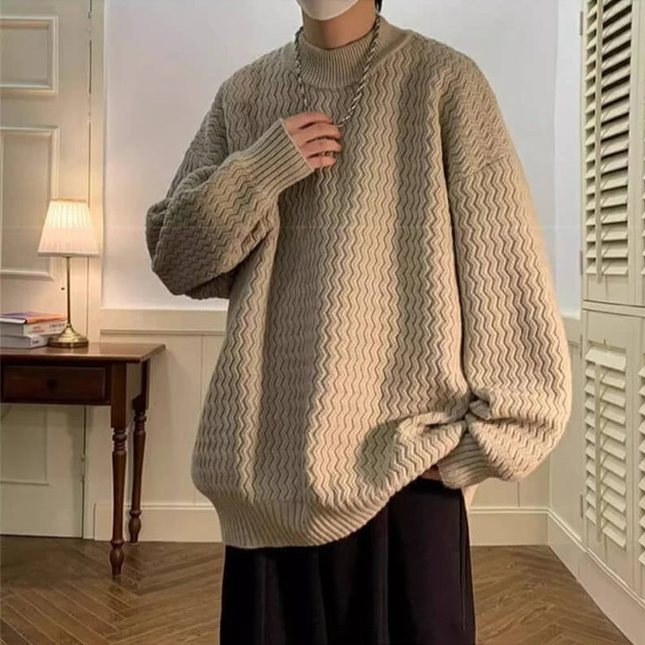 Oversized Wavy Knit Sweater