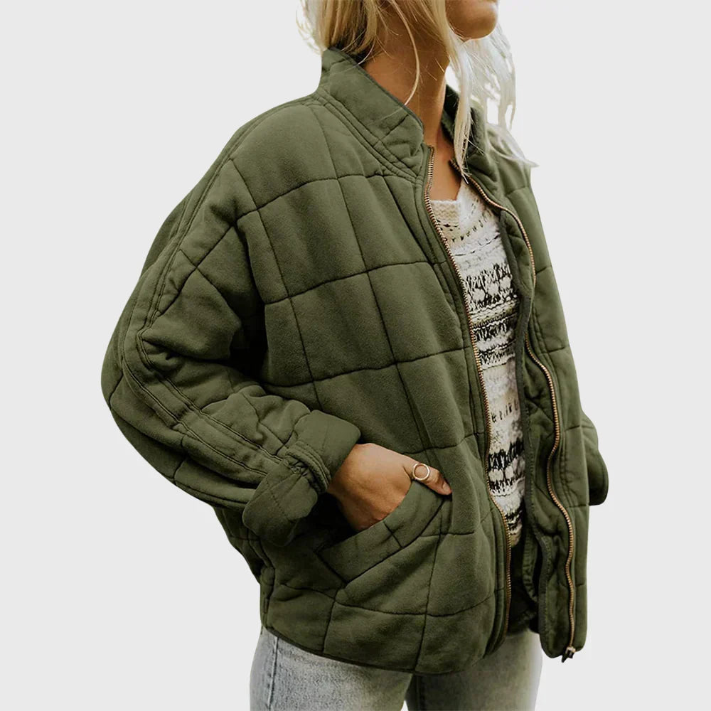 Quilted Comfort Padded Stand-Collar Jacket