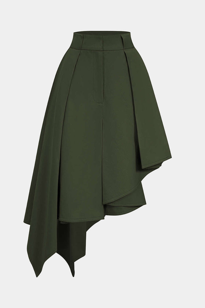 Pleated Skirt Cotton Office Style