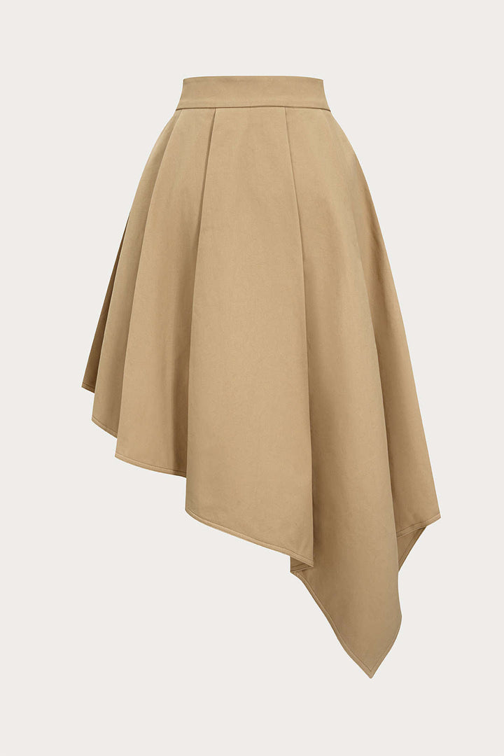 Pleated Skirt Cotton Office Style