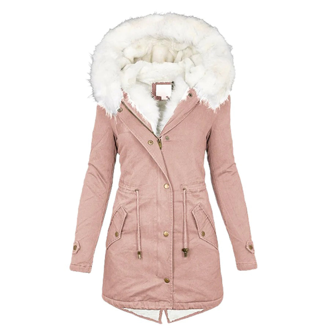 Long Hooded Drawstring Winter Parka