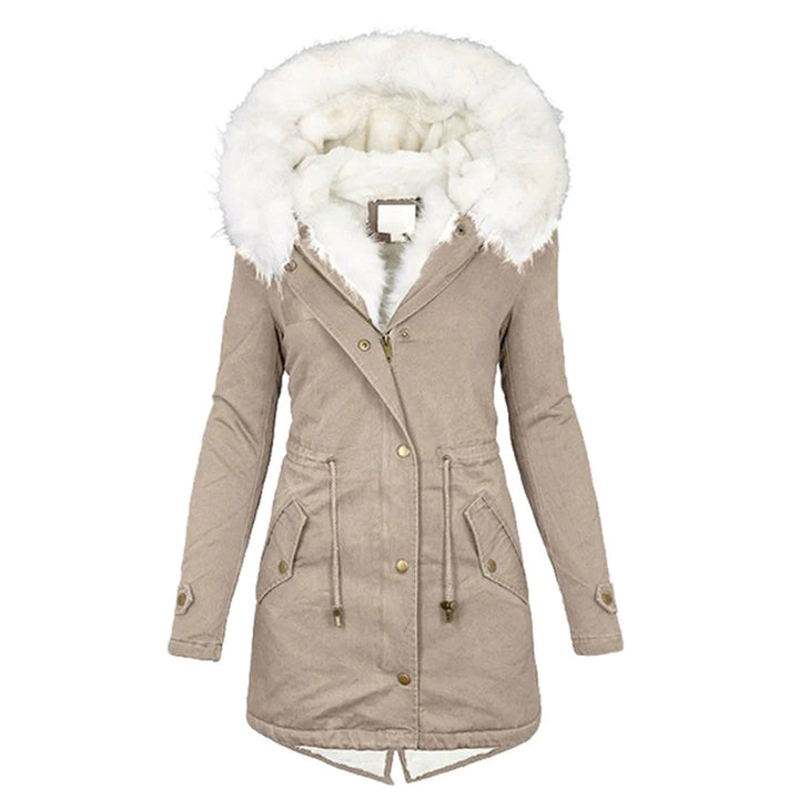 Long Hooded Drawstring Winter Parka