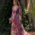 Floral Maxi Dress Waist Tie Women’s Summer Gown
