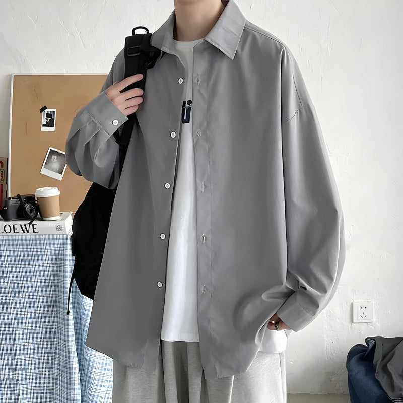 Relaxed Button-Up Men’s Oversized Shirt