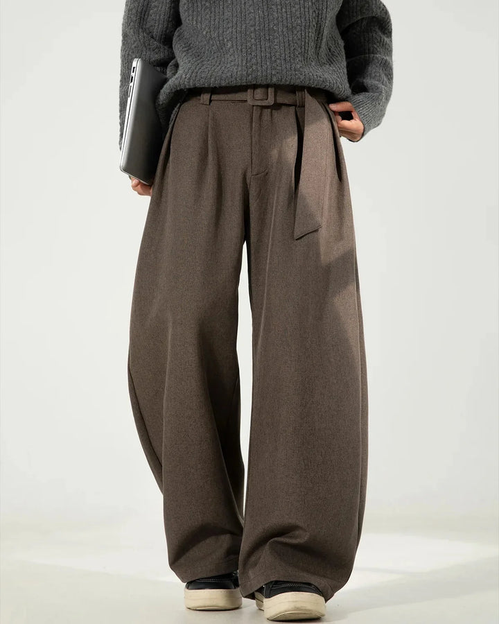 Relaxed Pleated Wide-Leg Pants