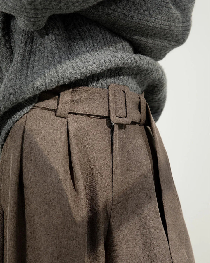 Relaxed Pleated Wide-Leg Pants