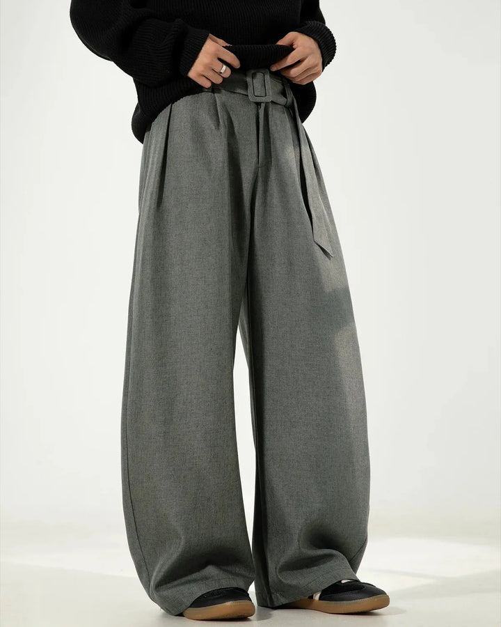 Relaxed Pleated Wide-Leg Pants