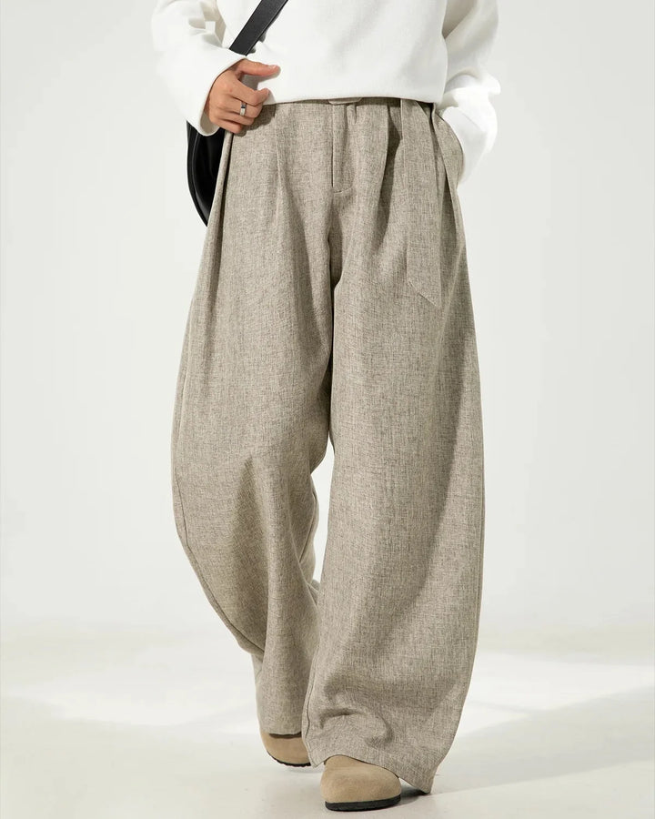 Relaxed Pleated Wide-Leg Pants