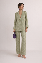 Crossed Notched Lapel Tailored Blazer
