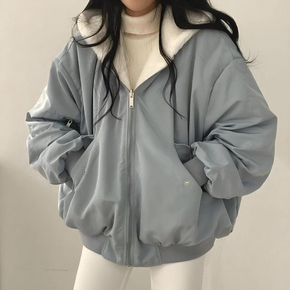 Reversible Teddy Jacket With Hood