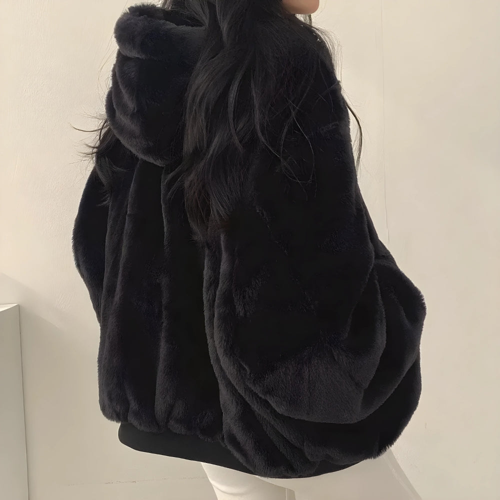 Reversible Teddy Jacket With Hood