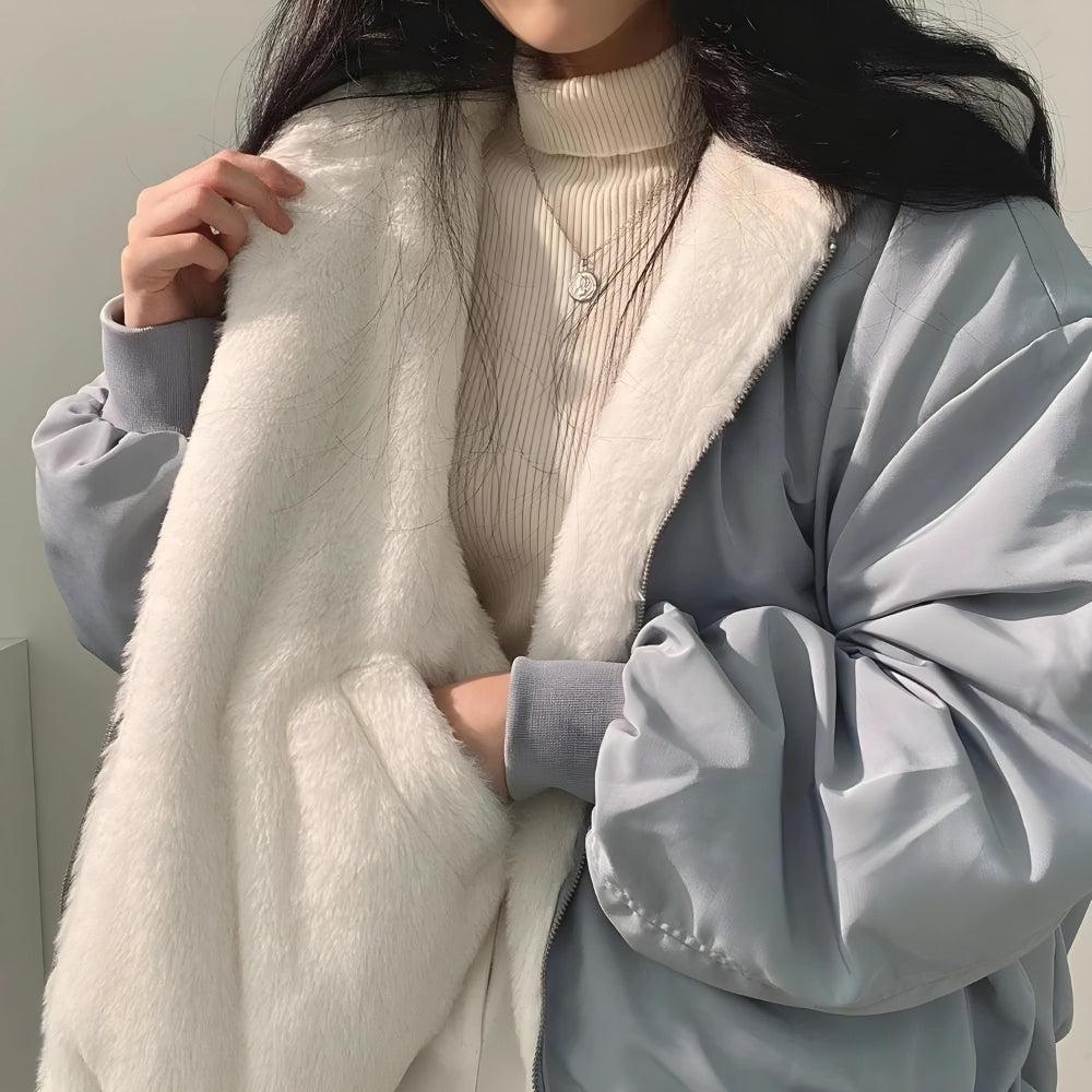 Reversible Teddy Jacket With Hood
