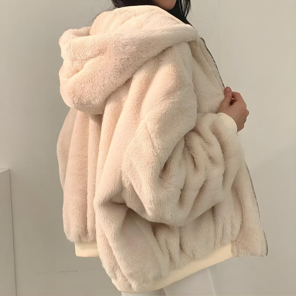 Reversible Teddy Jacket With Hood