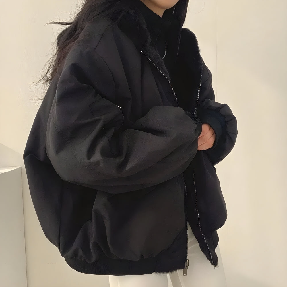 Reversible Teddy Jacket With Hood