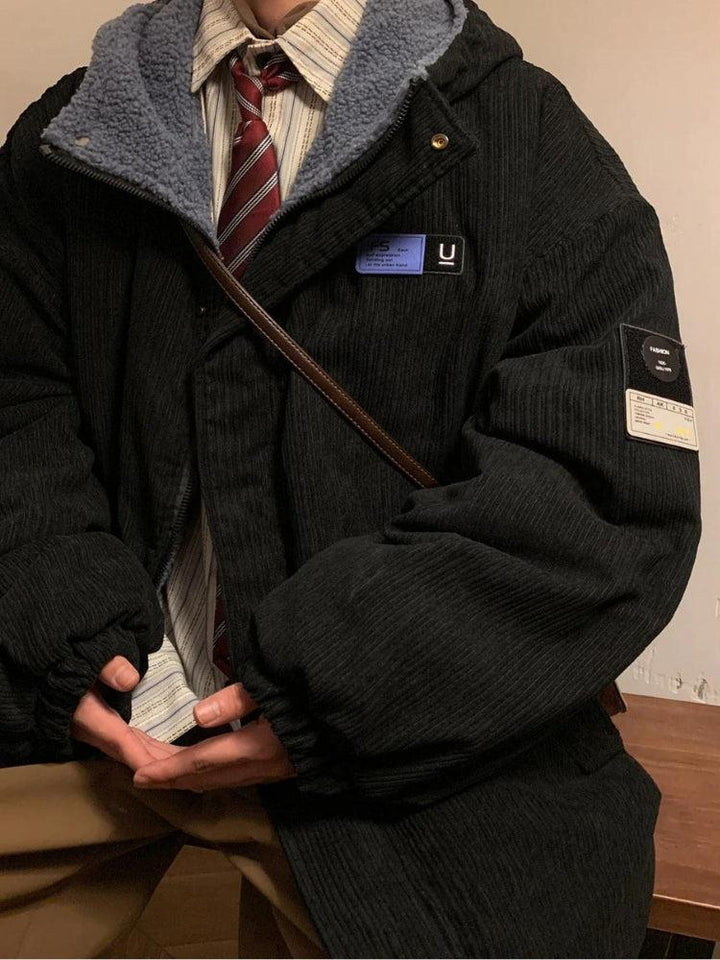 Ribbed Corduroy Puffer Jacket