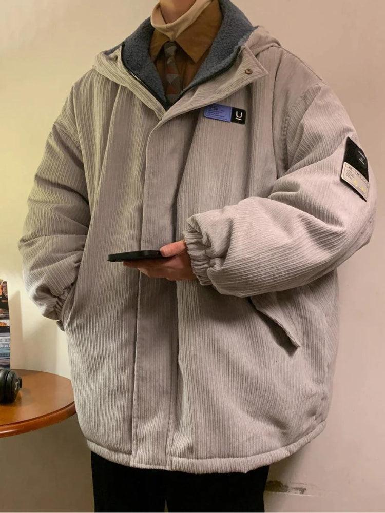 Ribbed Corduroy Puffer Jacket
