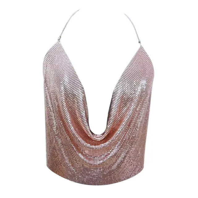 Women's Glitter Mesh Top - Sheer Sparkly