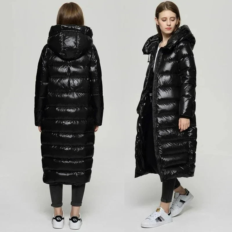 Long Fashionable Padded Down Jacket