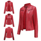 Stylish Faux Leather Biker Jacket