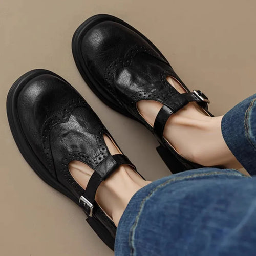 Heeled Lace Up T Strap Shoes