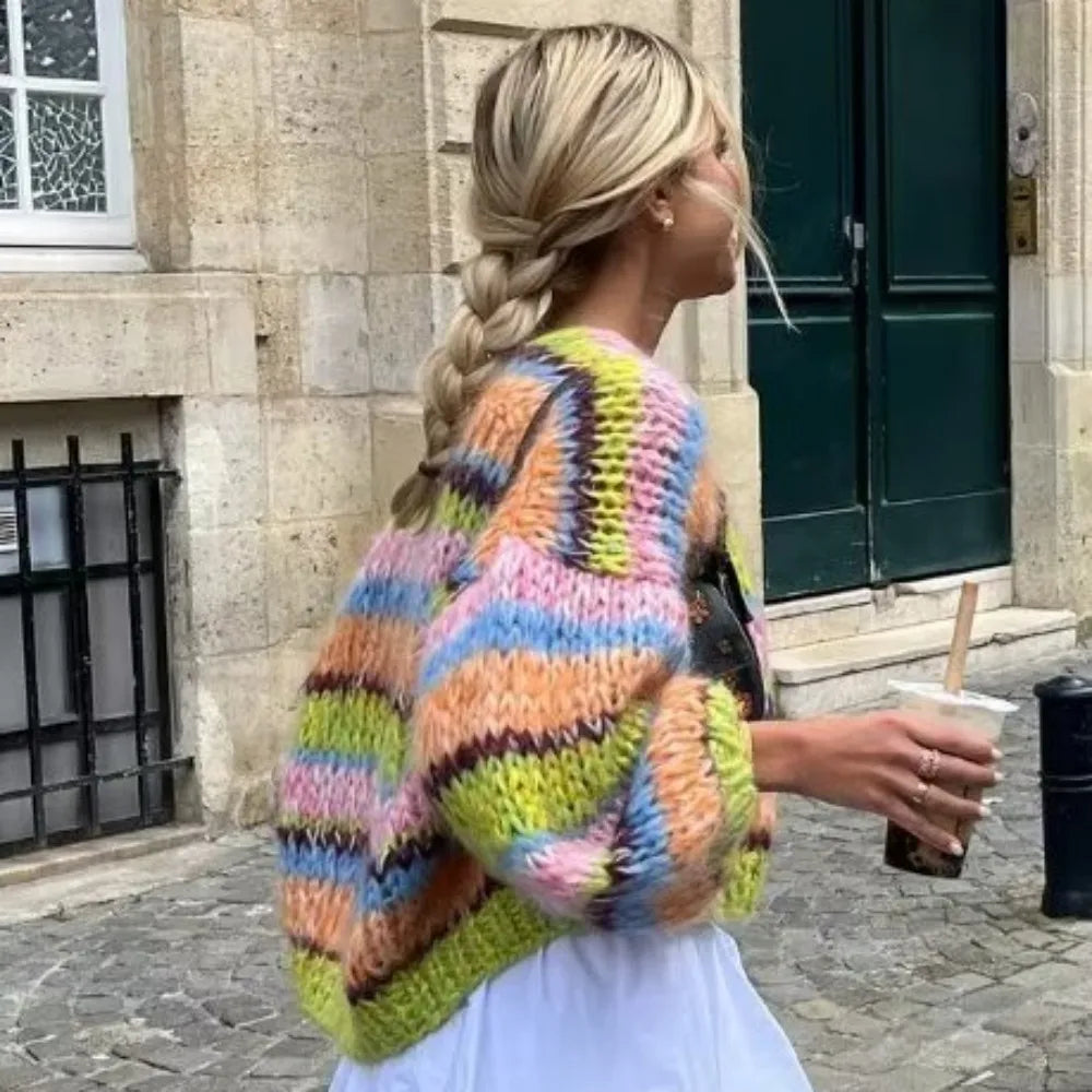Open Front Draped Knitted Cardigan