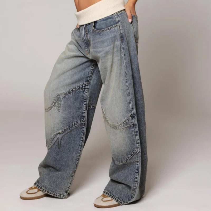 Wide-Leg Jeans – With Waistband, Casual, Stretch Denim