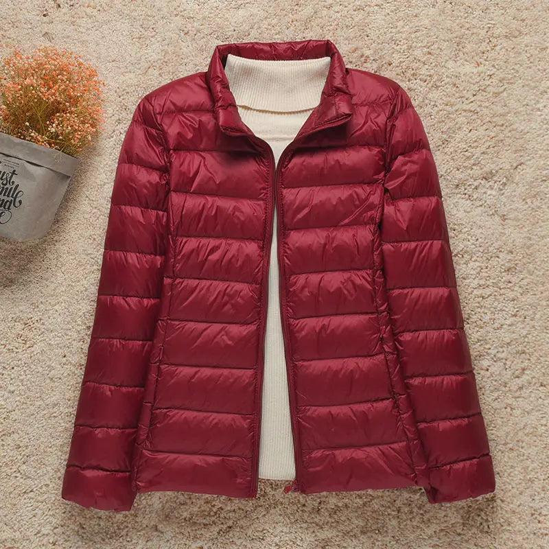 Lightweight Down Hooded Slim Jacket