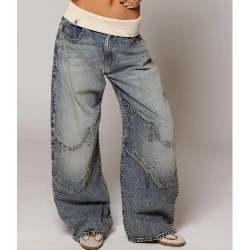 Wide-Leg Jeans – With Waistband, Casual, Stretch Denim