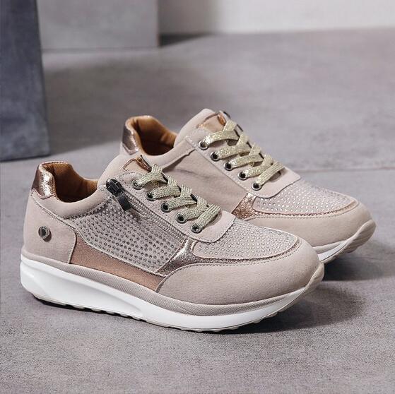 Woman's Suede Shoes - Low-Top with Grip Sole